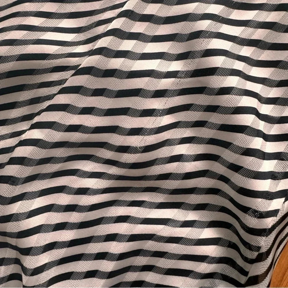 Deborah Lyons Ashley Midi Striped Dress v-neck Sleeveless Black White 6 RTR - Picture 14 of 15